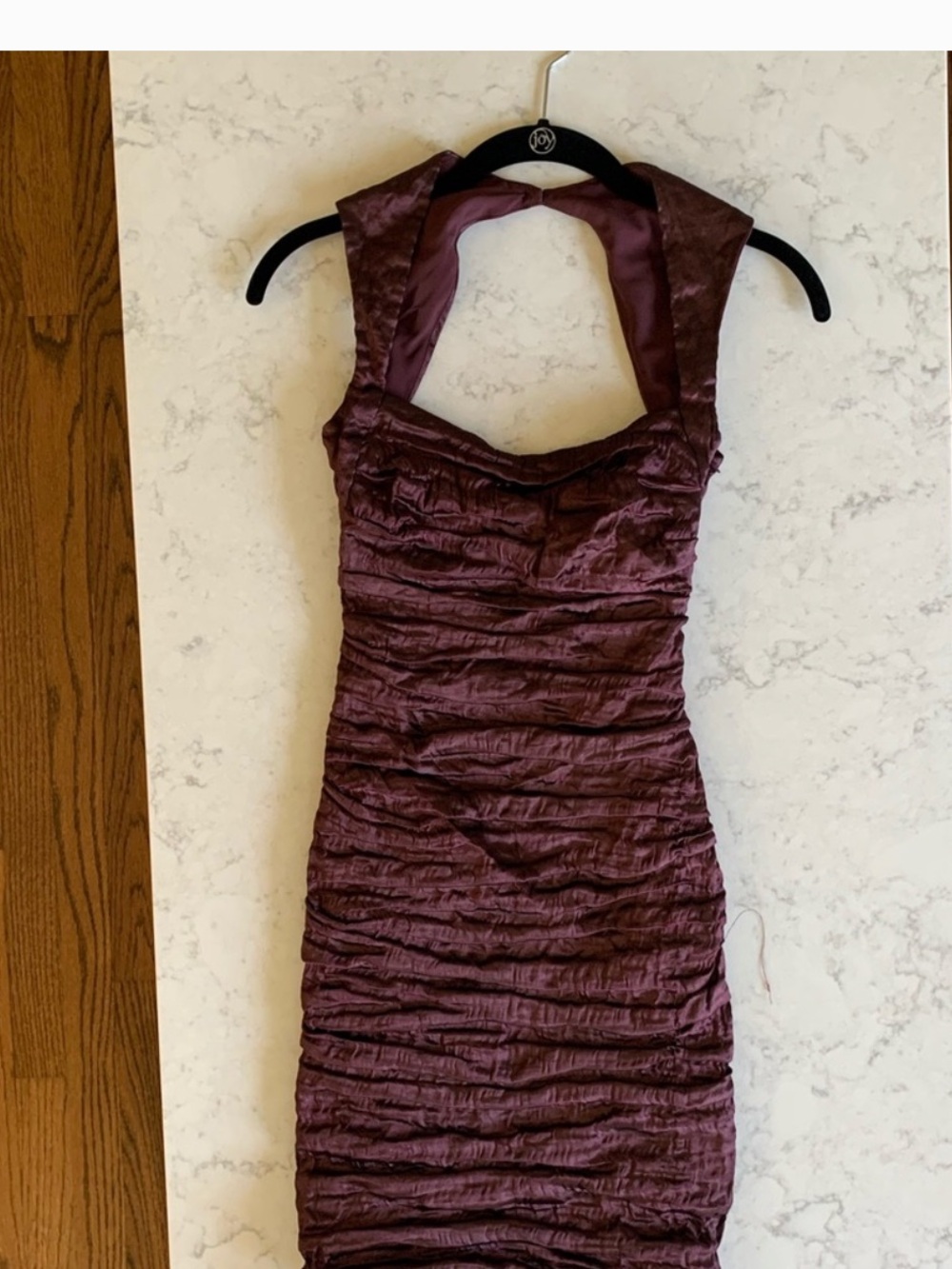 NWT Ruched Plum Halter-Style Women's 👗 Dress 2